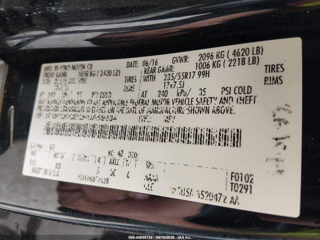 1FMCU0GD2HUA59884 Ford ESCAPE SE