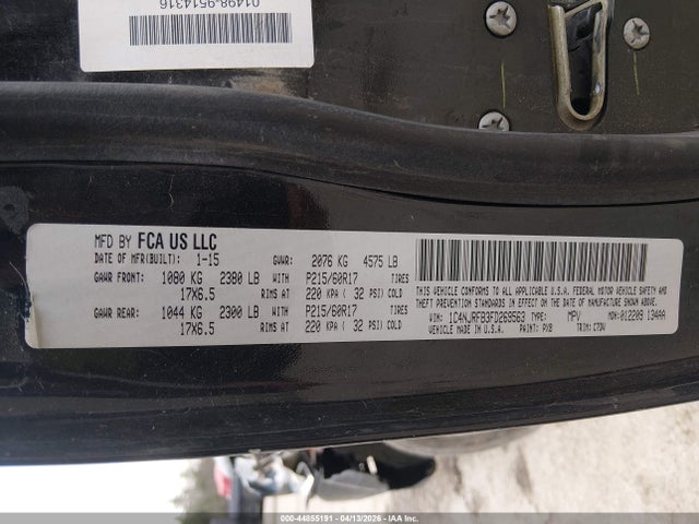 Продажа на аукционе авто 2015 Jeep Patriot Latitude, vin: 1C4NJRFB3FD269563, номер лота: 44855191