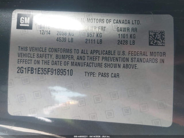 Chevrolet Camaro 2ls 2015 2G1FB1E35F9189510 Image 9