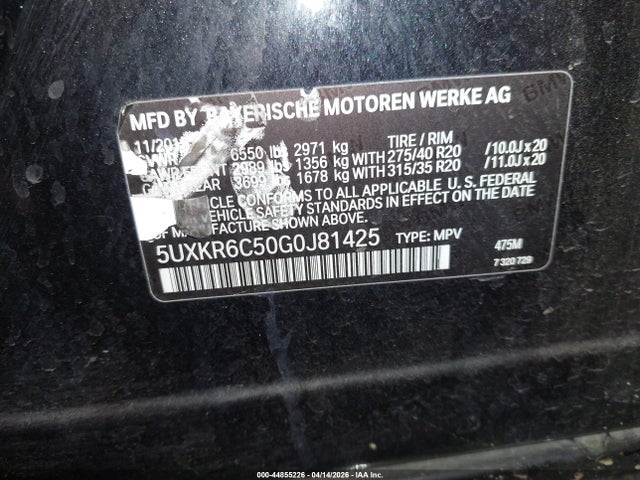Продажа на аукционе авто 2016 Bmw X5 Xdrive50i, vin: 5UXKR6C50G0J81425, номер лота: 44855226
