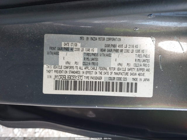 Продаж на аукціоні авто 2009 Mazda Mazda5 Sport, vin: JM1CR29L890331370, номер лоту: 44855263