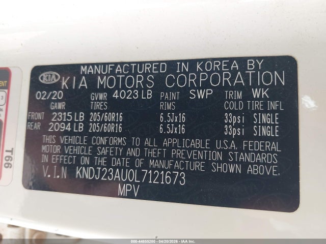 KIA SOUL LX 2020 KNDJ23AU0L7121673 Image 9