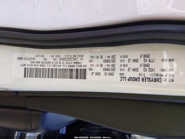 Продаж на аукціоні авто 2014 Dodge Durango Limited, vin: 1C4RDJDG2EC586361, номер лоту: 44855288