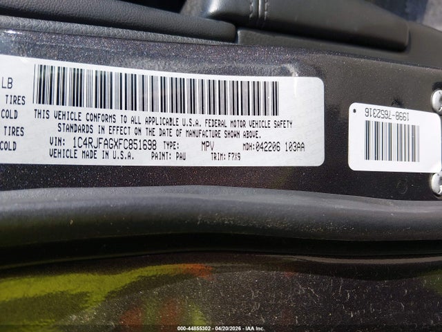 Aukcja sprzedaży 2015 Jeep Grand Cherokee Laredo, vin: 1C4RJFAGXFC851698, numer aukcji: 44855302