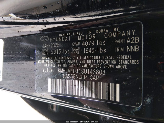2025 Hyundai Elantra Hybrid Blue მანქანა იყიდება აუქციონზე, vin: KMHLM4DJ1SU143803, აუქციონის ნომერი: 44855374