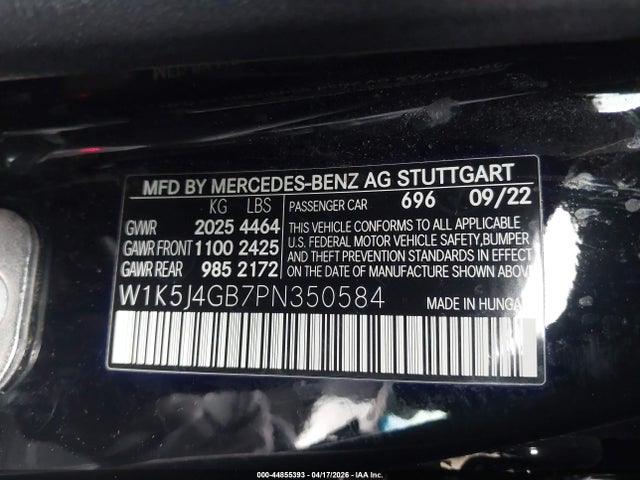 2023 Mercedes-benz Cla 250 Coupe მანქანა იყიდება აუქციონზე, vin: W1K5J4GB7PN350584, აუქციონის ნომერი: 44855393