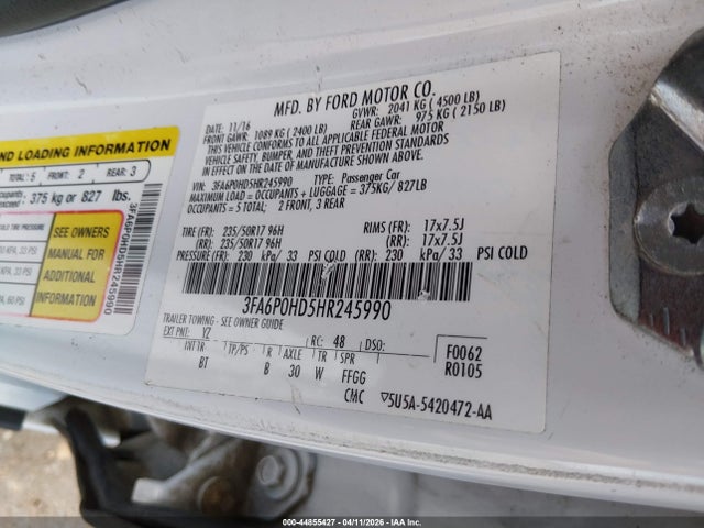 2018 FORD FUSION 3FA6P0HD8JR255418 Photo 8