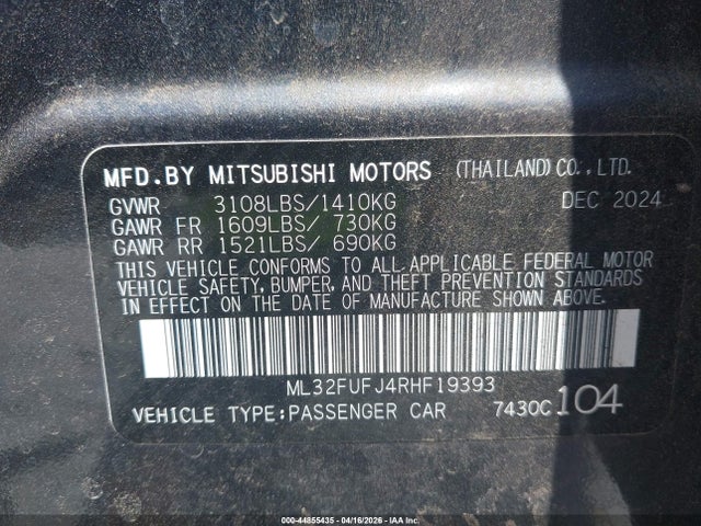 2024 MITSUBISHI MIRAGE G4 ML32FUFJ4RHF19393 Photo 8