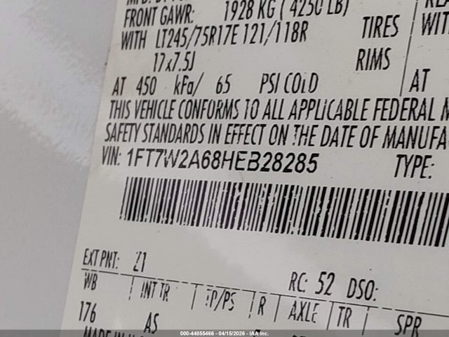 Ford F-250 Xl 2017 1FT7W2A68HEB28285 Image 9