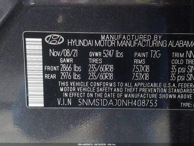 Hyundai Santa Fe Se 2022 5NMS1DAJ0NH408753 Image 9