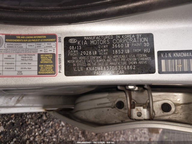 2013 KIA RIO KNADM4A37D6306862 Photo 8