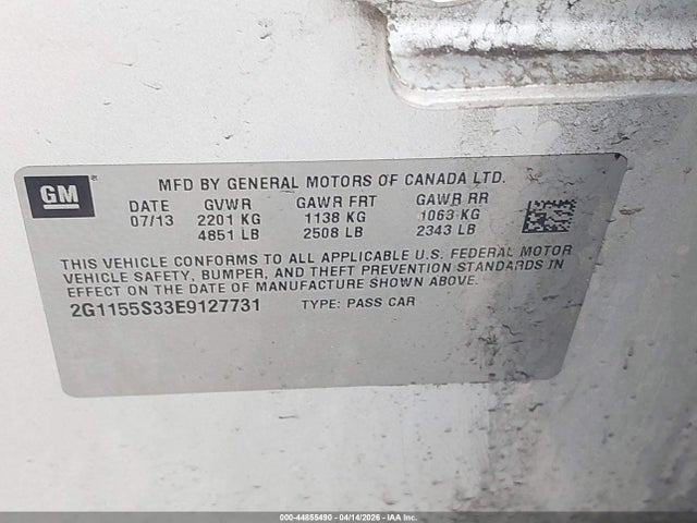 Chevrolet IMPALA 2LZ 2014 2G1155S33E9127731 Image 9