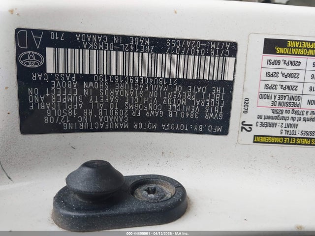 44855501 :رقم المزاد ، 2T1BU40E69C163190 vin ، 2009 Toyota Corolla S مزاد بيع