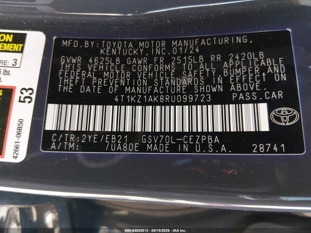 4T1KZ1AK8RU099723 Toyota Camry Trd V6
