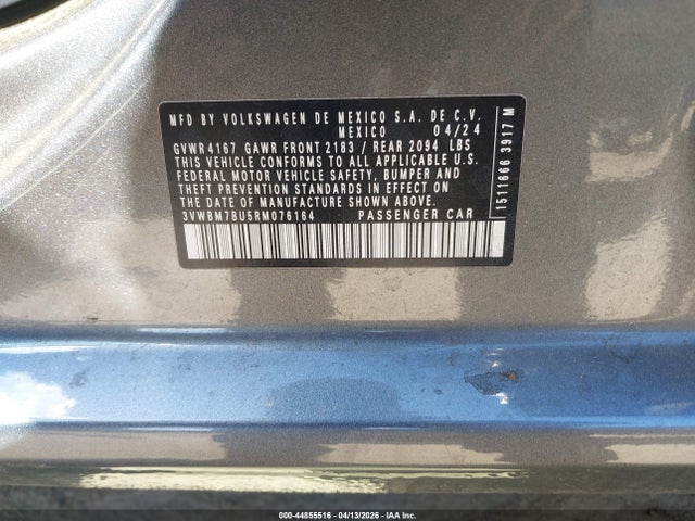 Продажа на аукционе авто 2024 Volkswagen Jetta 1.5t Sport, vin: 3VWBM7BU5RM076164, номер лота: 44855516