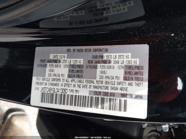 2020 Mazda Cx-9 Sport მანქანა იყიდება აუქციონზე, vin: JM3TCABY9L0413060, აუქციონის ნომერი: 44855647