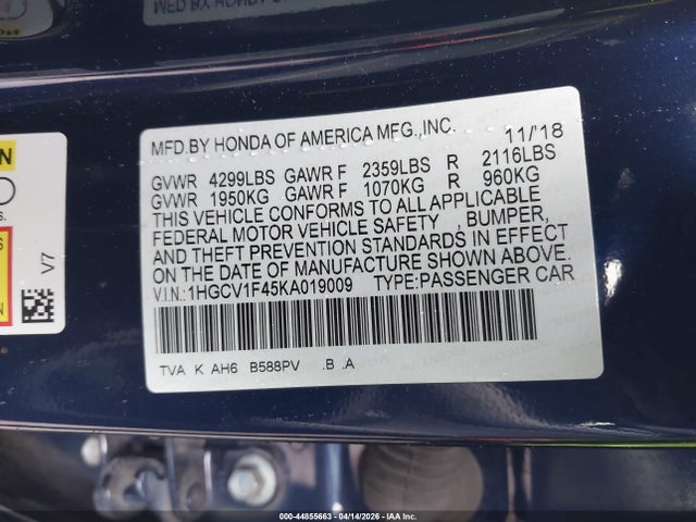 1HGCV1F45KA019009 Honda ACCORD EX