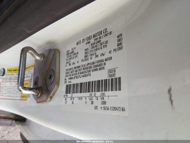 Aukcja sprzedaży 2020 Ford Transit Connect Xl, vin: NM0LS7E27L1438374, numer aukcji: 44855699