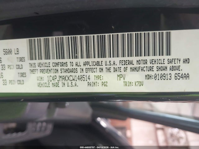 2012 JEEP LIBERTY 1C4PJMAKXCW140514 Photo 8