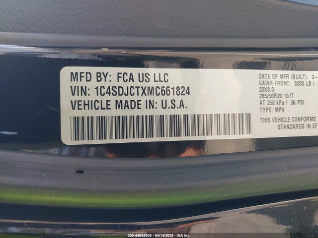 2021 DODGE DURANGO 1C4SDJCTXMC661824 Photo 8