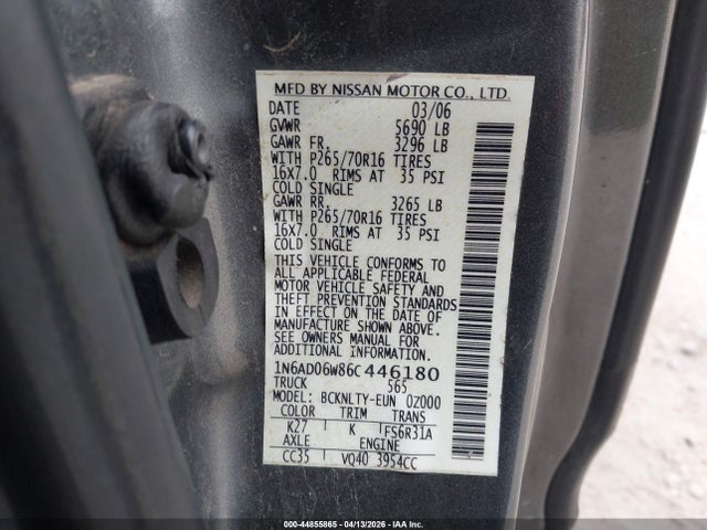 2006 NISSAN FRONTIER 1N6AD06W86C446180 Photo 8