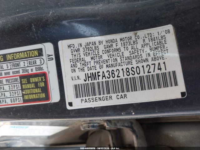 Продаж на аукціоні авто 2008 Honda Civic Hybrid, vin: JHMFA36218S012741, номер лоту: 44855876