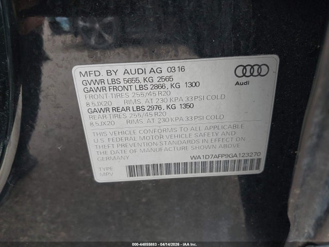 Audi Q5 3.0t Premium Plus 2016 WA1D7AFP9GA123270 Image 9