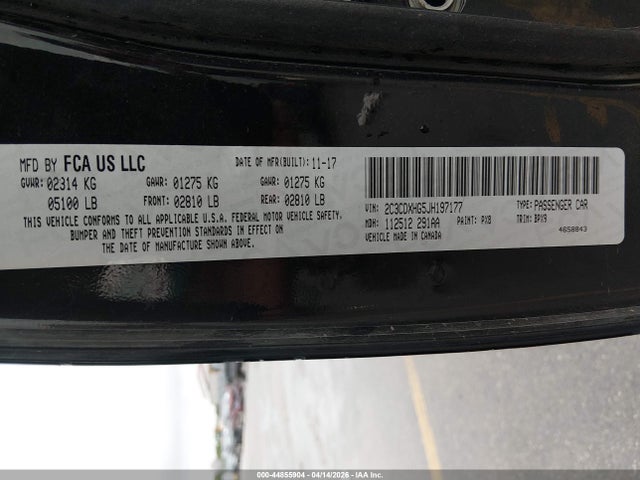 Продажа на аукционе авто 2018 Dodge Charger Sxt Plus Rwd, vin: 2C3CDXHG5JH197177, номер лота: 44855904