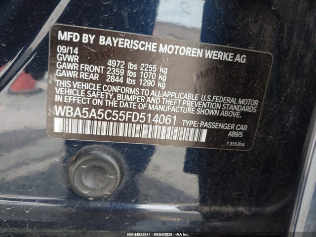 BMW 528I 2015 WBA5A5C55FD514061 Image 9