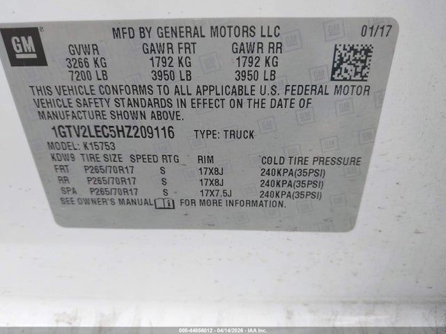 1GTV2LEC5HZ209116 GMC SIERRA 1500