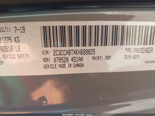 Aukcja sprzedaży 2019 Chrysler 300 300s, vin: 2C3CCABTXKH689825, numer aukcji: 44856013