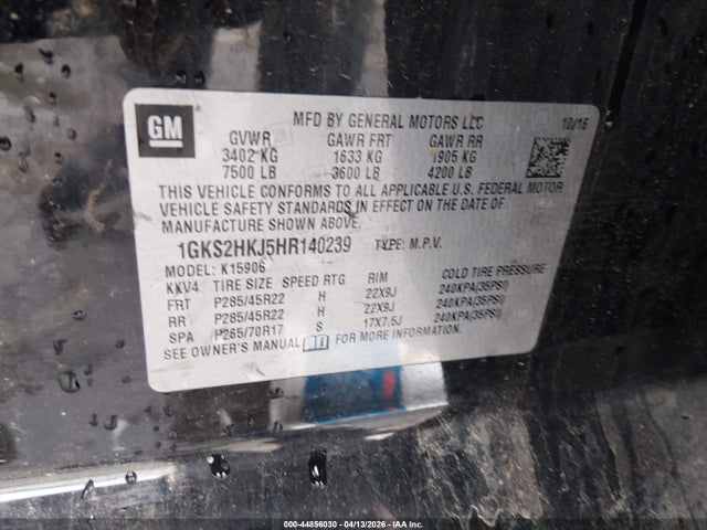 2017 GMC YUKON XL 1GKS2HKJ5HR140239 Photo 8