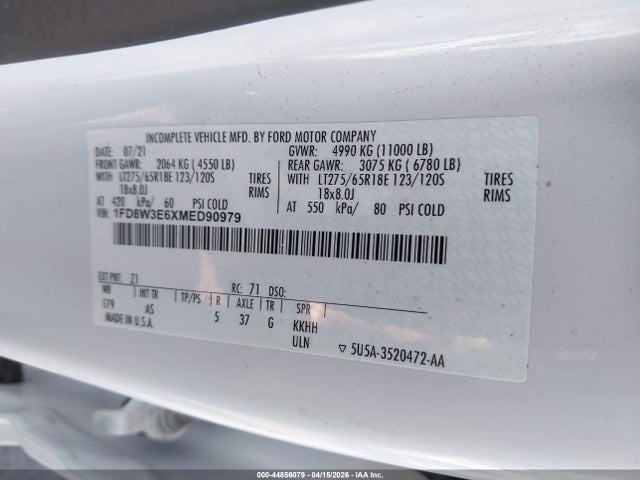 1FD8W3E6XMED90979 Ford F-350 Chassis Xl