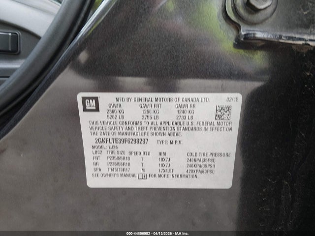 44856082 :رقم المزاد ، 2GKFLTE39F6298297 vin ، 2015 Gmc Terrain Slt-2 مزاد بيع