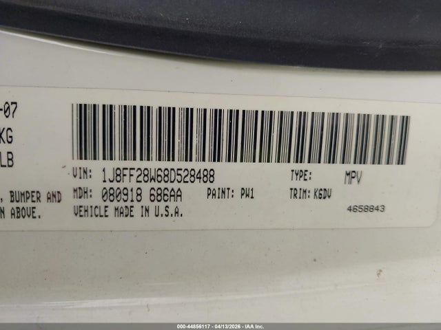 Aukcja sprzedaży 2008 Jeep Patriot Sport, vin: 1J8FF28W68D528488, numer aukcji: 44856117