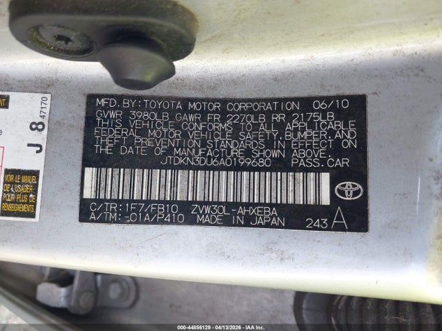 2010 TOYOTA PRIUS JTDKN3DU6A0199680 Photo 8