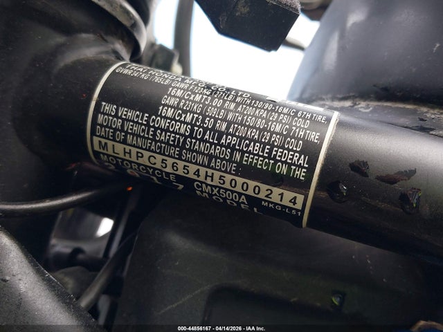 MLHPC5654H5000214 Honda Cmx500 A