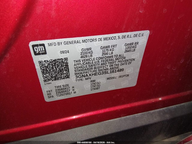 3GNAXHEG3SL161489 Chevrolet Equinox Fwd Lt
