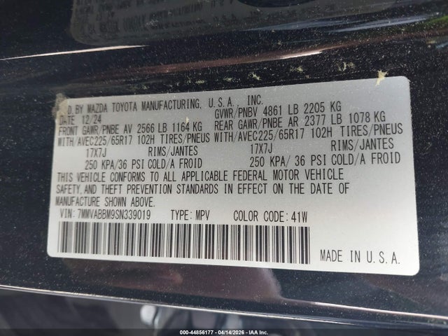 Aukcja sprzedaży 2025 Mazda Cx-50 2.5 S Preferred Package, vin: 7MMVABBM9SN339019, numer aukcji: 44856177