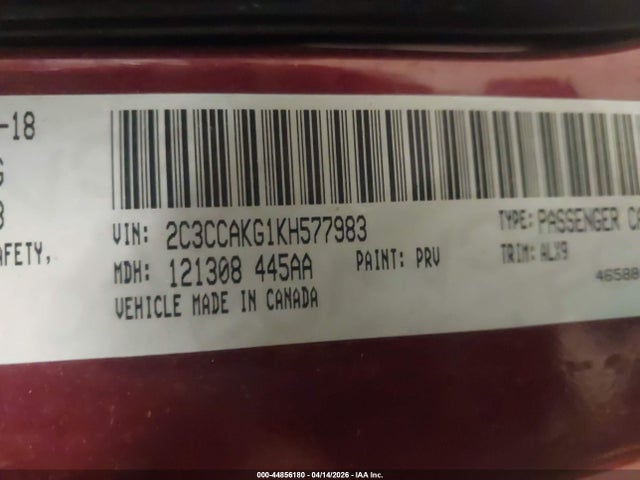 Продажа на аукционе авто 2019 Chrysler 300 Limited Awd, vin: 2C3CCAKG1KH577983, номер лота: 44856180