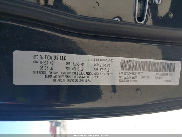44856191 :رقم المزاد ، 2C3CDXHG5JH129123 vin ، 2018 Dodge Charger Sxt Plus Rwd مزاد بيع