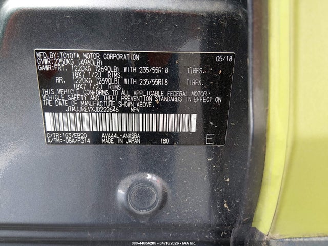 JTMJJREVXJD222646 Toyota Rav4 Hybrid Se