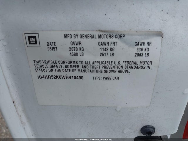 Продаж на аукціоні авто 1998 Buick Lesabre Limited, vin: 1G4HR52K6WH410490, номер лоту: 44856237