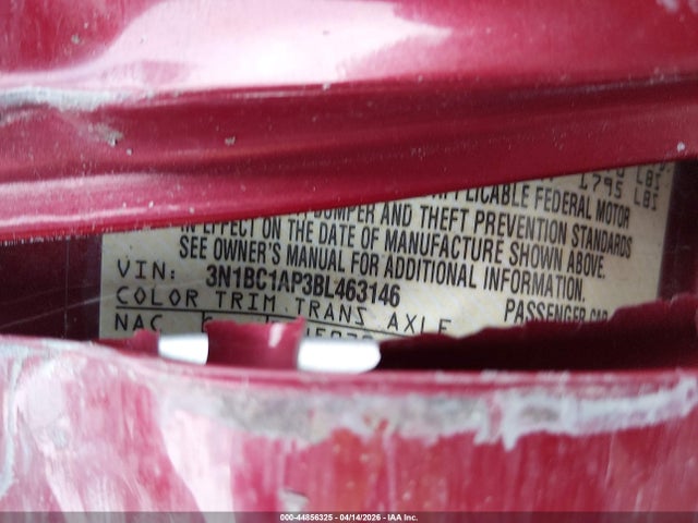 44856325 :رقم المزاد ، 3N1BC1AP3BL463146 vin ، 2011 Nissan Versa 1.8s مزاد بيع
