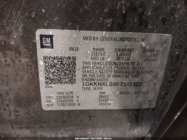 1GKKNXLS8KZ141823 GMC Acadia Denali