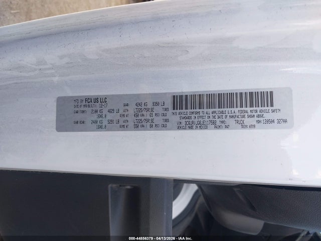 44856379 :رقم المزاد ، 3C6URVJG6JE117582 vin ، 2018 Ram Promaster 3500 Cargo Van High Roof 159 Wb Ext مزاد بيع