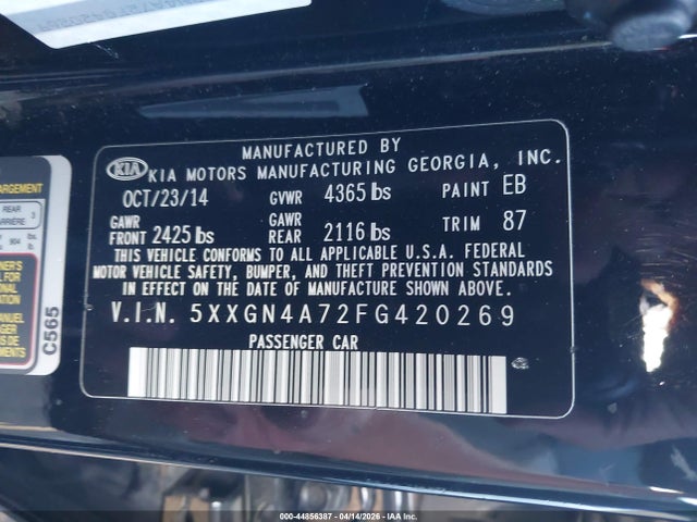 5XXGN4A72FG420269 KIA OPTIMA EX