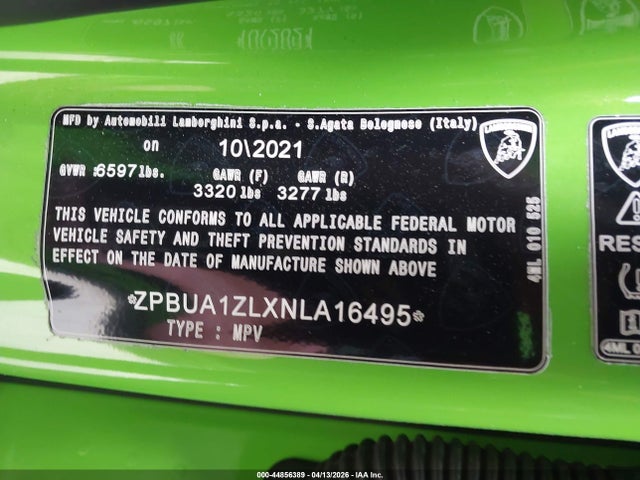ZPBUA1ZLXNLA16495 Lamborghini Urus Graphite Capsule/pearl Capsule