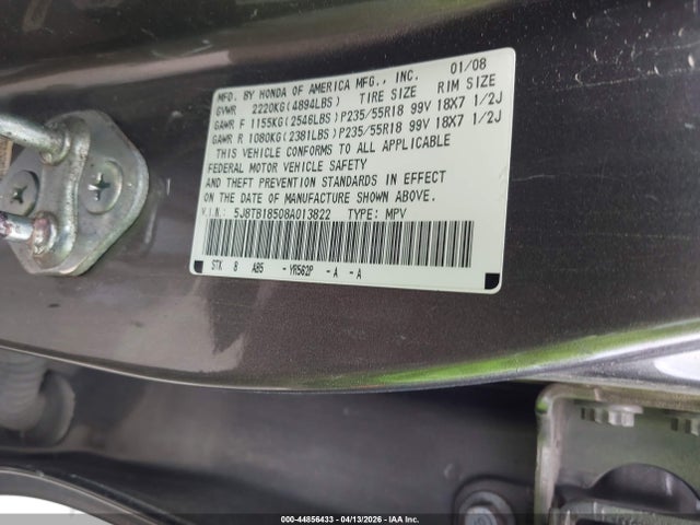Aukcja sprzedaży 2008 Acura Rdx, vin: 5J8TB18508A013822, numer aukcji: 44856433