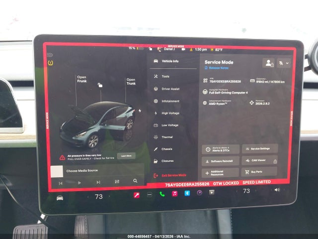 44856457 :رقم المزاد ، 7SAYGDEE6RA255826 vin ، 2024 Tesla Model Y Long Range Dual Motor All-wheel Drive مزاد بيع